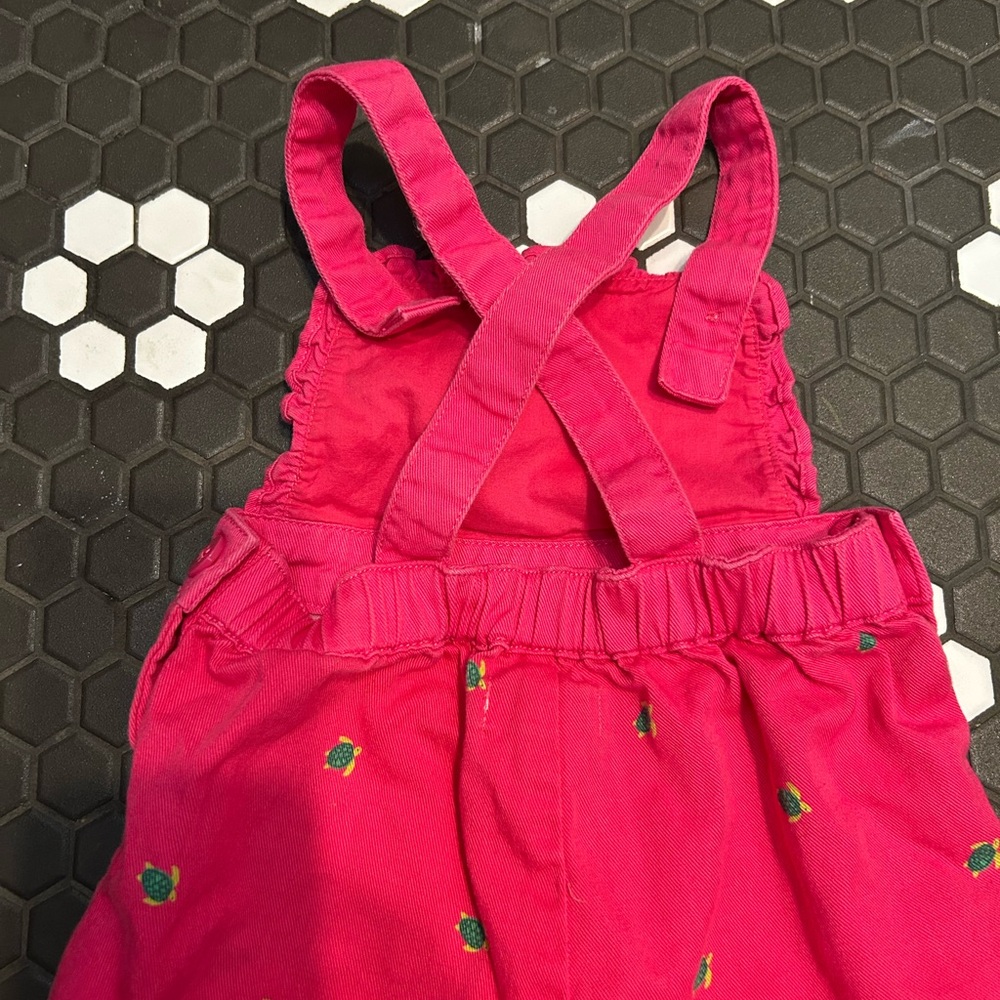 Ralph Lauren 3 month baby girl pink overalls with turtles - Picture 3 of 4